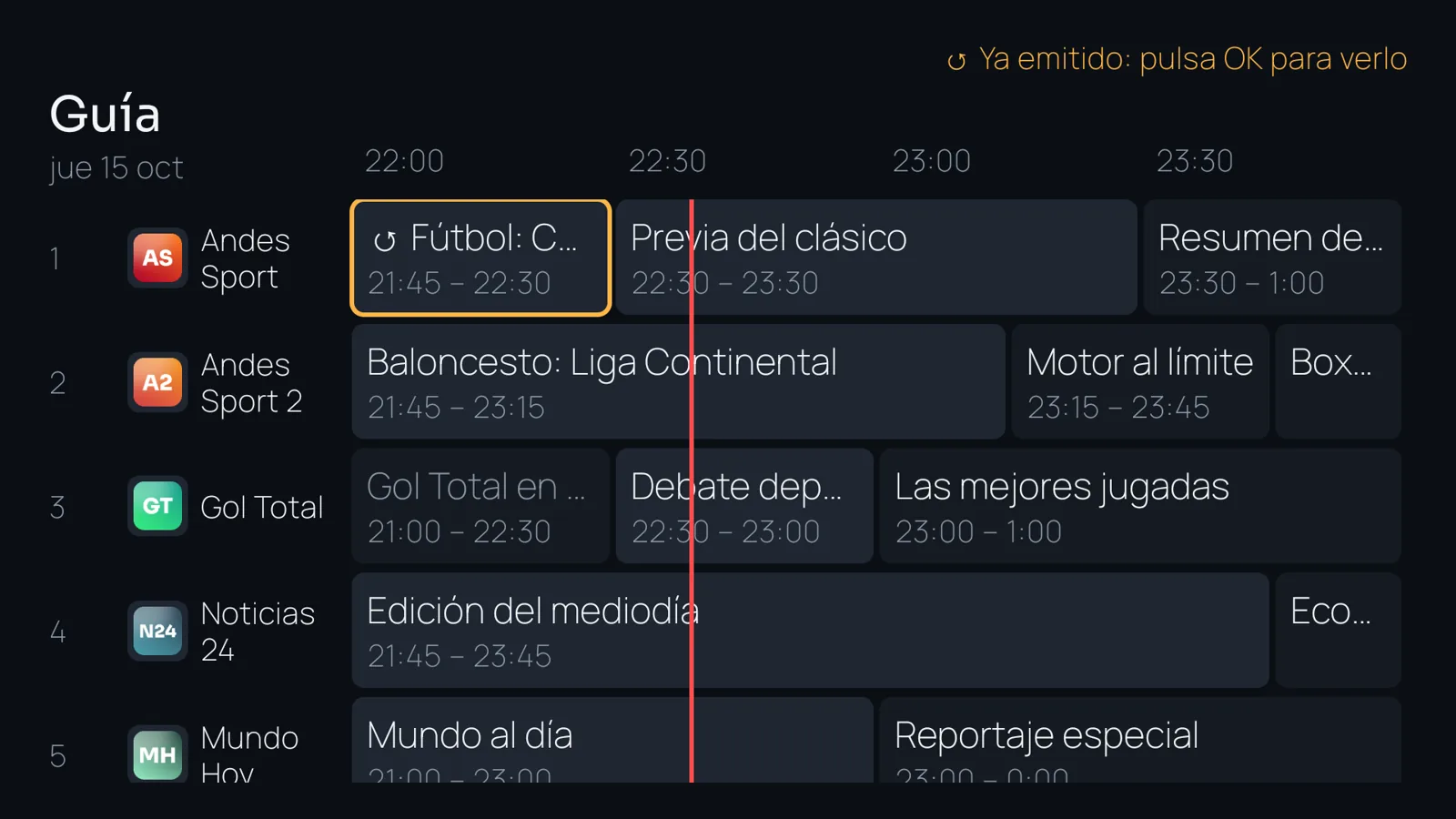 Guía de programación
